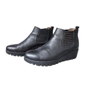 41 Wonders Fly Hija V10 Black Leather Studded Chelsea Boots Size 41